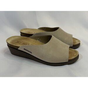 Mephisto Women's Wedge Comfort Leather Cushion Sandals Size 41 US 9.5 Open Toe